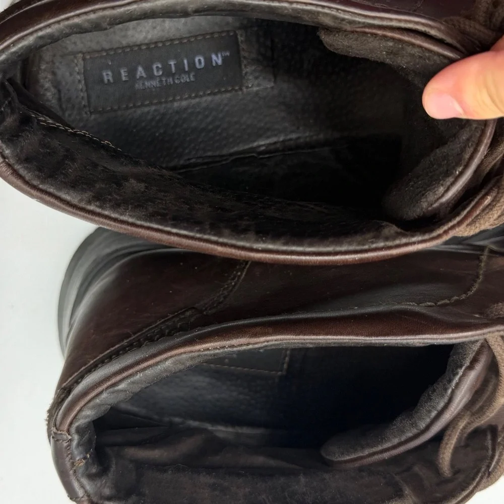 Kenneth Cole Reaction Brown Genuine Leather Moc Toe Chukka Boots Mens Size 12
